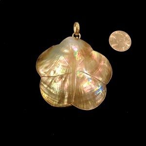 Sterling Silver Beautiful Shell Bezel Set Pendant